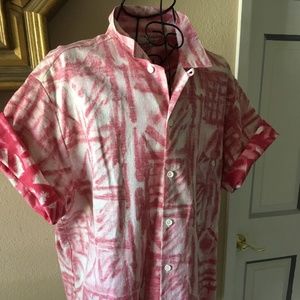 Retro Tiki Coachella Reverse Print Tribal Shirt XL